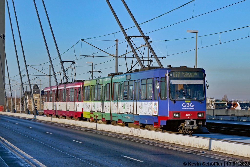 Wagen 4247 u.a. | Oberkasseler Brücke | 13.01.2025